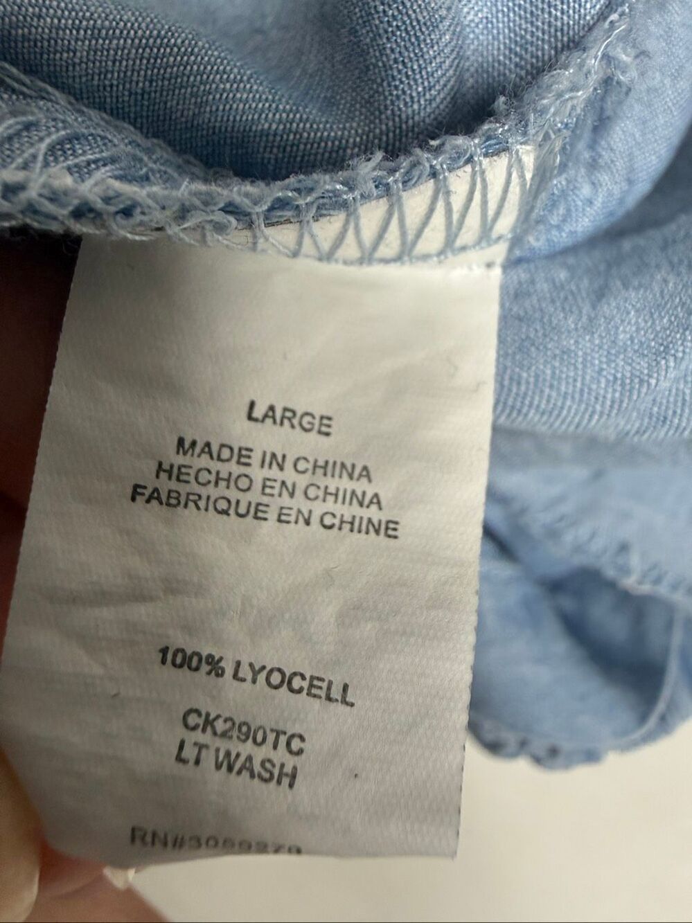 Thread & Supply Chambray Tie Waist Shorts Light Blue Junior Size Large - Picture 9 of 11